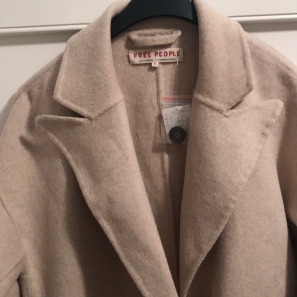 NWT Free People Adore You Wool Coat Medium or Large Sand - Picture 9 of 17